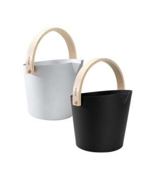 Tylo Brilliant Sauna Bucket 5L Aluminium Birch Silver Black