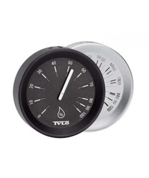 Tylo Brilliant Sauna Hygrometer Matt Black Silver Aluminium