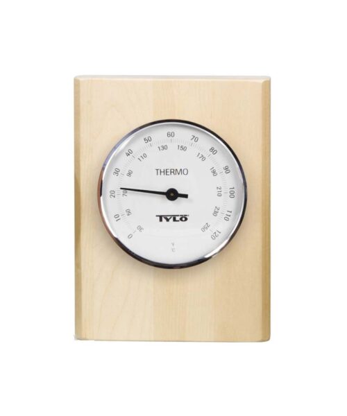 Tylo Classic Sauna Thermometer Birch Aluminium