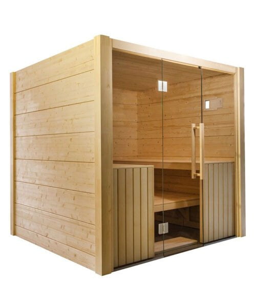 Harvia Olympus 8 Person Indoor Glass Front Sauna Cabin Kit