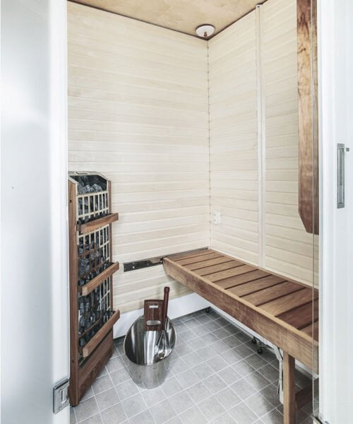 Harvia SmartFold sauna cabin interior
