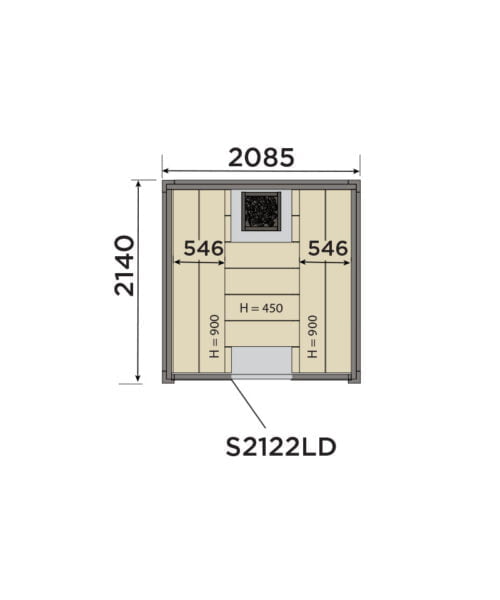 Harvia Solide Indoor S2122LD layout diagram