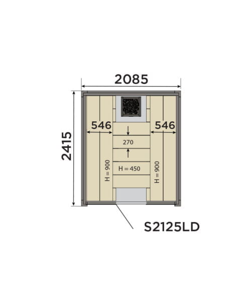 Harvia Solide Indoor S2125LD layout diagram