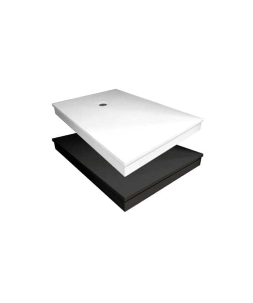 Tylo Vista Shower Tray Marble Conglomerate White Anthracite