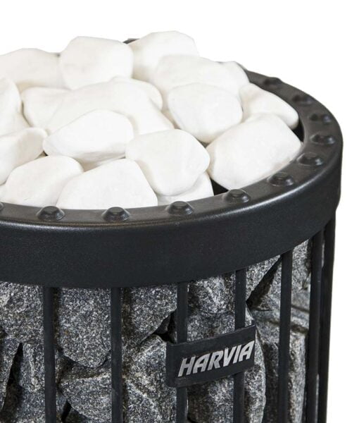 Harvia Red White Marble Sauna Pebbles in Heater