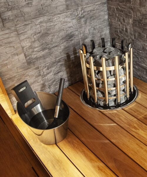 Harvia Glow Embedded in Sauna Bench with Steel Flange