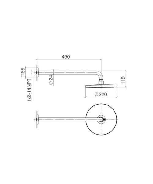 Dornbracht Rain Shower Dimensions