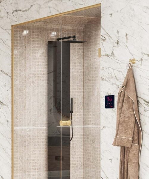 Bathroom Installation of Harvia Nova Steam Shower Column