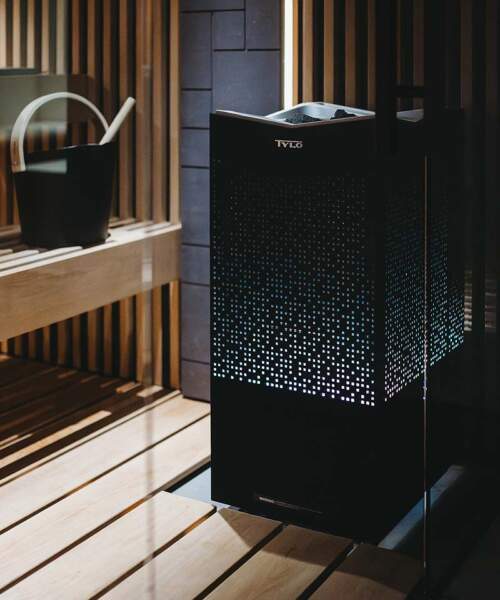 Tylo Crown sauna heater in Reflection RIB sauna