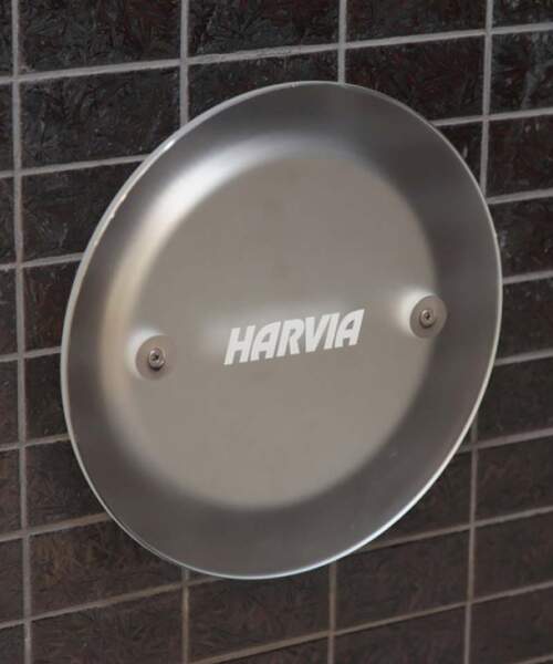 Harvia Silent Steam Nozzle attached to steam room wall